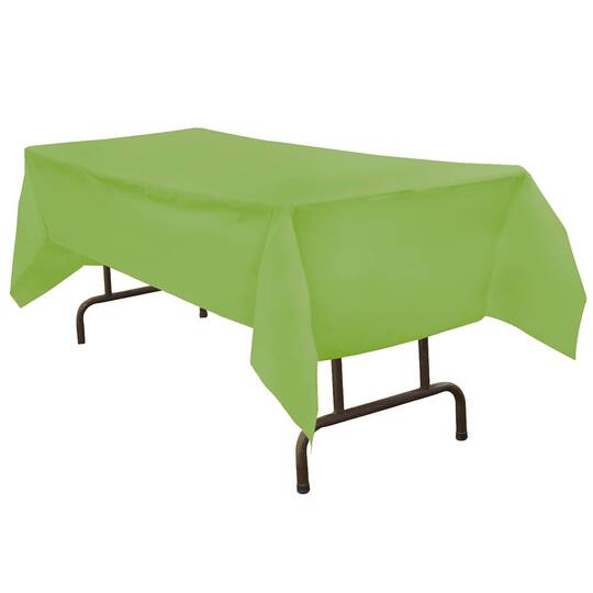 JAM Paper Lime Green Rectangular Plastic Table Cover, 54" x 108"
